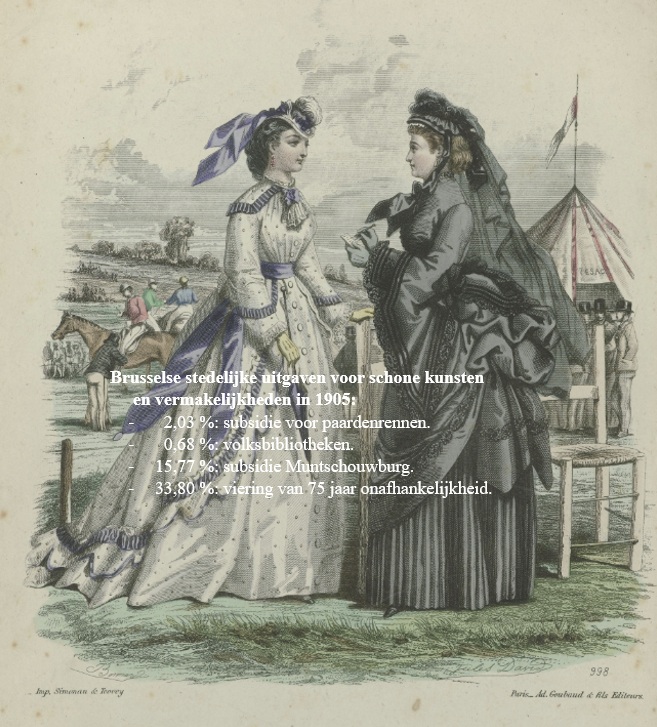 In 1905 in Brussel: 6 keer meer subsidie voor paardenrennen dan voor volksbibliotheken!